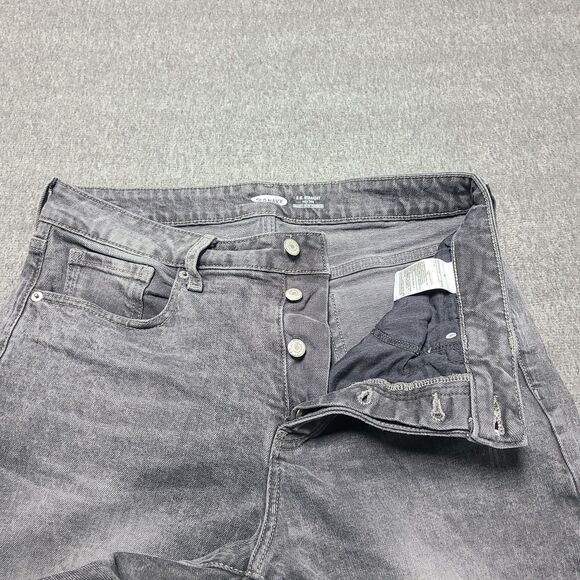 Old Navy Womens Jeans 12 OG Straight Grey Denim Pants Festival Party - Picture 4 of 9